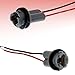 yorpyep 2 PCS T15 Harness Pigtail Socket, T10 T13 T15 Waterproof Extension Harness Modified Socket, Turn Signal Light Brake Light Adapter Assembly Holders, for Most Cars Trucks (Gray)