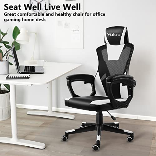 image for YOLEO Office Chair Ergonomic Desk Chair with 90°-135° Tilt Angle Gam