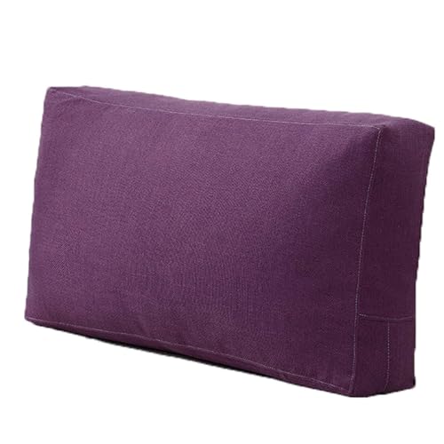 ソファーのためのクッション カバー ジッパーの装飾的な枕箱、麻布の保護装置カバー、居間の寝室のソファーのソファーのクッション カバーのための極度の柔らかいクッション カバーが付いている(Dark violet,70x40x15CM)