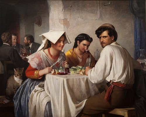 Cuadro de arte de pared de un'osteria romana de Carl Heinrich Bloch para salón, 60x90cm