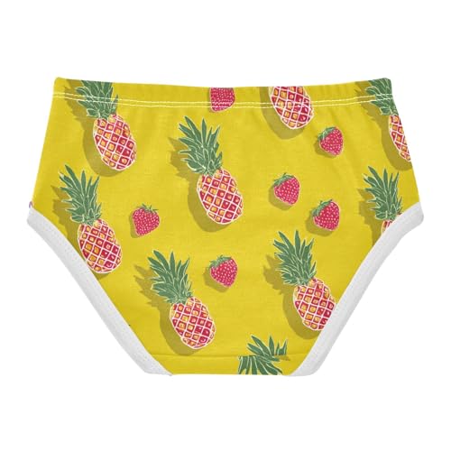 Wusikd Strawberry Yellow Girls' Underwear Cotton Pineapple Girls Briefs Soft Toddler Underwear 2T2