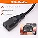 TWTADE 3 Prong AC Power Cord 6ft 10A 250V 18AWG, Power Cable Replacement for Monitor, VIZIO TV, Computer, Printer I-037