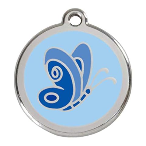 Hundemarke Edelstahl emailliert 'Butterfly blue' inkl. Wunsch-Gravur Cover
