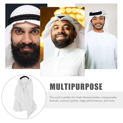 Pañuelo árabe para cabeza soluciona disfraz masculino con diadema de color claro 5