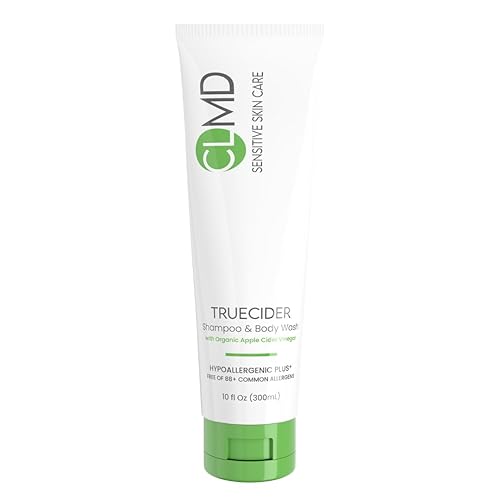 Cheryl Lee MD CLMD Champú y gel de baño 2 en 1 con vinagre de sidra de manzana orgánico - Limpiador suave con pH equilibrado para cabello y piel,