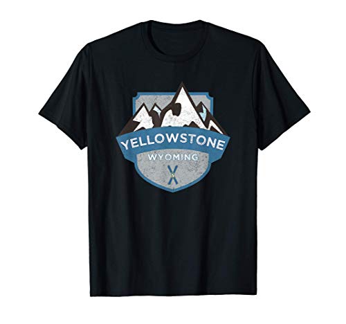 Vintage Yellowstone, Wyoming Illustration / Retro Logo Ski Camiseta