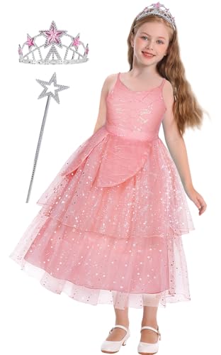 Marendyee Costume d'Halloween pour enfants, déguisement de princesse pour filles, costume de sorcière avec sceptre magique pour enfants, robes de bal de fin d'année, vêtements de jeu de rôle