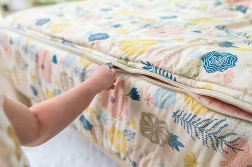Beddy's Flower Blossoms Girls Durable Zipper Bedding for Kids, Bed in a Bag, Floral Sheets and Comforter, Easy to Make and Wash, Includes Pillowcase and Pillow Sham, Super Soft All Season