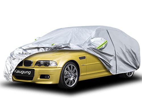 Image of Kaugung 6 Layers Sedan Car Cover Custom Fit BMW E46 (1998-2006), Waterproof All Weather with Zipper Door,Sun Rain Dust Snow Protection. (Ships from US Warehouse, Arrive Within 3-7 Days)