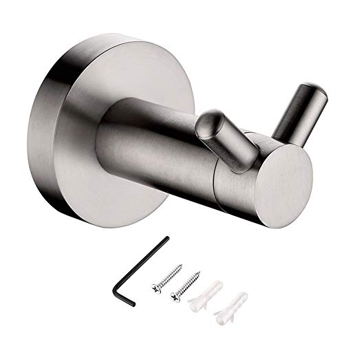 Maxmer Gancho de Pared Percha Perchero de Pared Acero Inoxidable Gran Capacidad de Colgar Sombrero, Ropa, Abrigo, Toalla, Cepillado