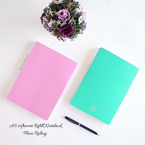 Image of NEORAH - A5 Notebook SOFT COVER | Organiser REFILL | Unruled Notebook Journal | 110 GSM | 160 pages (Size 21 cm x 14.8 cm) Planner Journaling Writing Note Taking Diary, Travellers Journal -LAVENDER