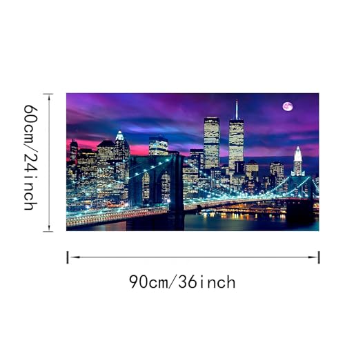 ChaudArt Night New York City Scene Picture Print on Canvas Framed Gallery Wrapped Modern Home and Office Decoration by ChaudArt - Used condition - Image 9