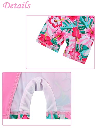 Image of HUAANIUE Toddler Girl Swimsuit Long Sleeve UPF50+ Sun Protection