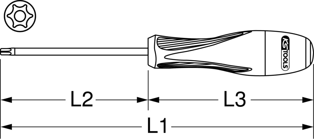 Cacciavite KS Tools ULTIMATE TORX T10 - Forato, Lama In Acciaio, 100 Mm - Foto 9