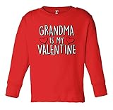 Grandma is My Valentine - Love Cute Long Sleeve Toddler Cotton Jersey Shirt (Red, 2T)
