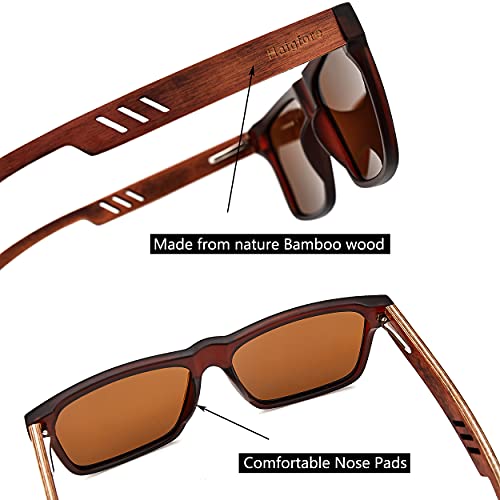 Wood Sunglasses Polarized for Men and Women Handmade Bamboo Wooden UV400 Protection3