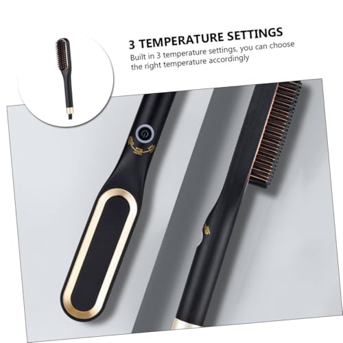 Plancha para Cabello y Barba Mini NUOBESTY, Peine Estilizador Eléctrico con 3 Niveles de Temperatura, Enchufe Estándar EE.UU., Color Dorado miniatura 7
