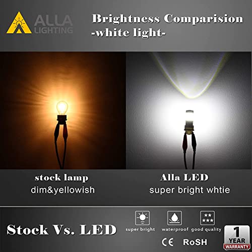 Alla Lighting Newly Upgraded T20 7440 7443 Led Back-Up Reverse, Signal, Brake Light, Or Drl Bulbs, 6000K Xenon White, Super Bright 2835-Smd 360° For Cars, Trucks #TOP1