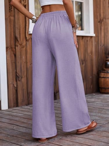 Image of TOPLOT Trouser for Women | Loose Fit High-Waist Korean Pants | Palazzo Pants with Pleated Front | Formal Relaxed Fit Casual Travel, Office & Lounge Wear Pant (5254)