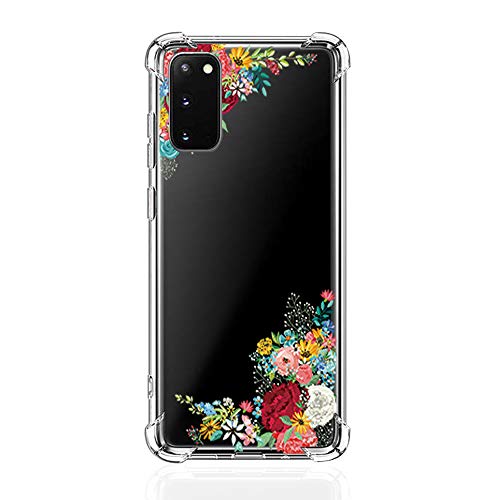 Galaxy S20 Case Clear Flower - Cute Flower Design for Girly Women Shockproof TPU Bumper Phone Case for Samsung Galaxy S20 Transparent Protector Clear Cases for Galaxy S20-14