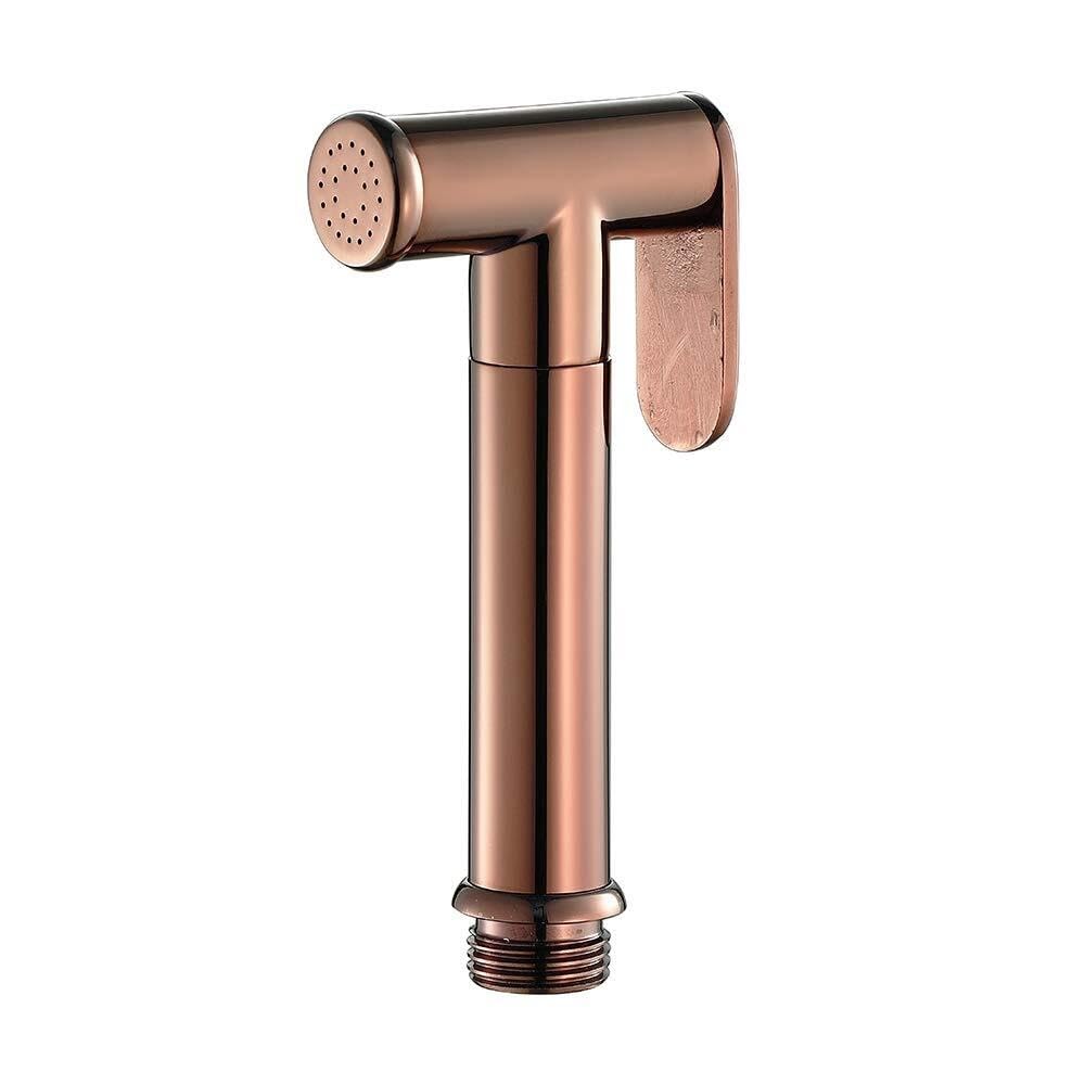 Bidet-Handbrause Für Toilette & Stoffwindeln, Wandmontage Mit Spray | Aus Robustem Messing In Roségold, Runde Rosette, Für Persönliche Hygiene & Bodenreinigung Im Bad