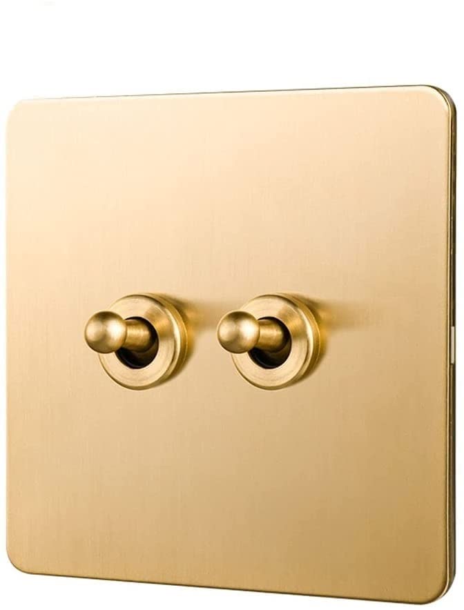 86 Type Switch Retro Lever Metal Switch 1-4 Gang 2 Way Single Double Control Lamp Switch Brass Type 86 Toggle Switch 10A220V Power Wall Light Switch