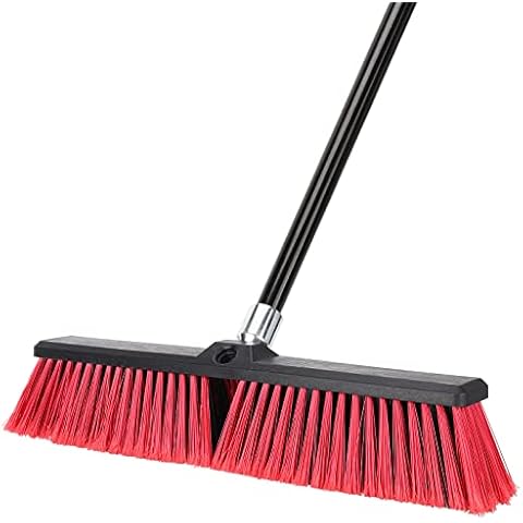 18" Push Broom with Long Handle for Outdoor Cleaning Cover