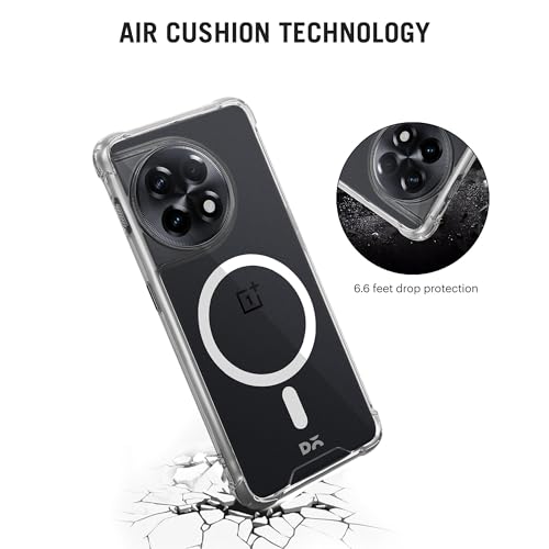 Image of DailyObjects Clear Magnetic Phone Case Cover Compatible with OnePlus 11 | Wireless Charging Slim Back Cover | 2 Layer Edge Protection & Shockproof
