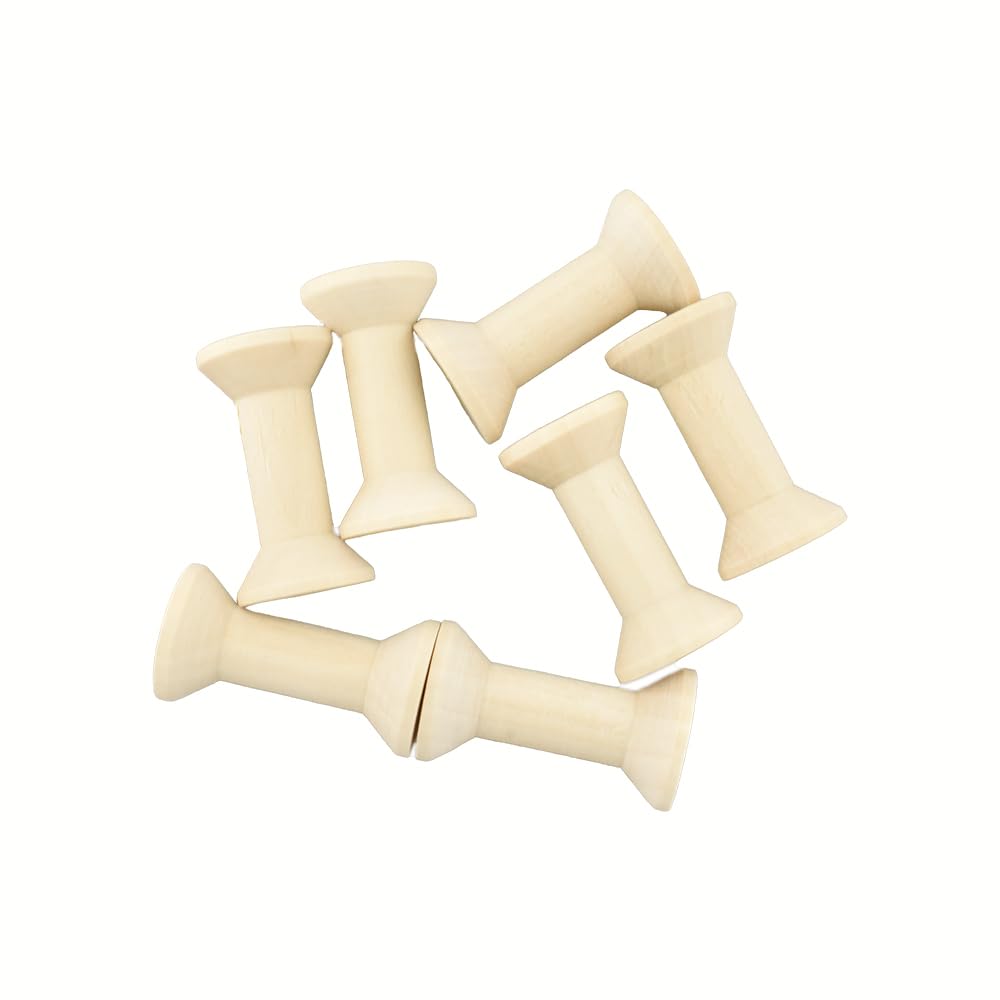 Amazon.com: HAHIYO 1.6Inch/4cm 7PCs Natural Wood Spool Unfinished ...