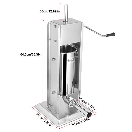 Wurstfüllmaschine aus rostfreiem Stahl mit zwei Arten von Geschwindigkeitsregulierung und Wurstwolf. Einfache Reinigung – Bild 3