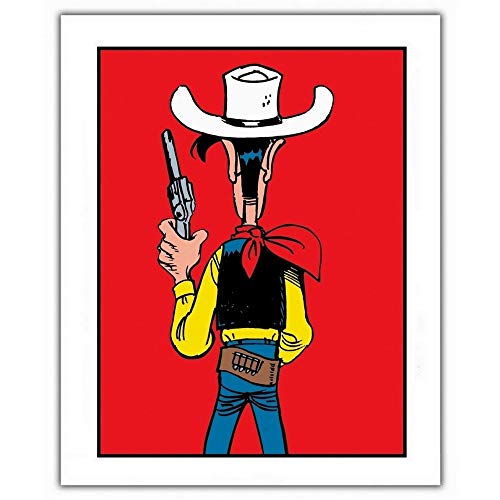 Lucky Luke Póster Listo para Disparar para Decorar tu Salón Temático
