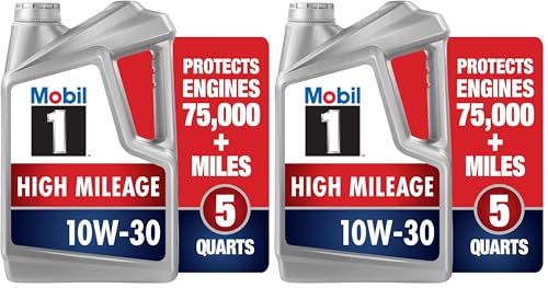 Image of Mobil 1 Motor Oil 10W-30, 5 Quart | Full Synthetic | High Mileage | Pack of 2