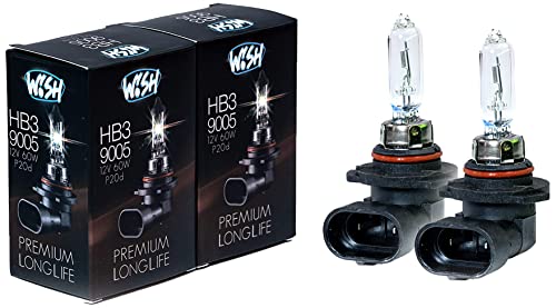 Wish® HB3 9005 LongLife 12V 60W P20d Halogen Glühbirnen Lampen Scheinwerferlampen (HB3 LongLife Doppelpack)