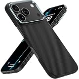 iPhone 17 Pro Max 用 ケース：マグセーフ対応、デュポンケブラーアラミドファイバー製の超スリム＆軽量ミニマリストケース (ブラック)