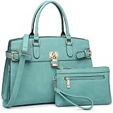 Women Handbags and Purses Fashion Satchel Work Tote Bags Top Handle Shoulder Purses with Matching Wristlet