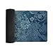 Blue Floral Lace Desk Mat Non-Slip Laptop Writing Pad Large Keyboard Mousepad with Rubber Base 23.6