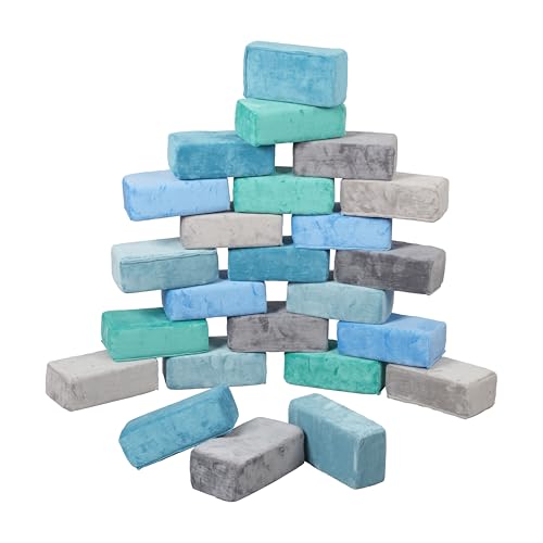 ECR4Kids SoftZone Stack-A-Brick, Foam Blocks, Contemporary, 24-Piece