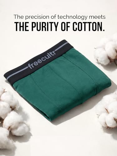 Image of Freecultr Men's Cotton Trunks | Breathable & Moisture Absorbing | Soft Comfort Fit | Everyday Innerwear