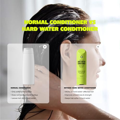 Image of Detoxie Hard Water Conditioner 200 ml | Adults & Children | Softens & Repairs Mineral-Damaged Hair | Reduces Frizz & Breakage | All Hair Types | Flaxseed, Shikakai & Argan Oil