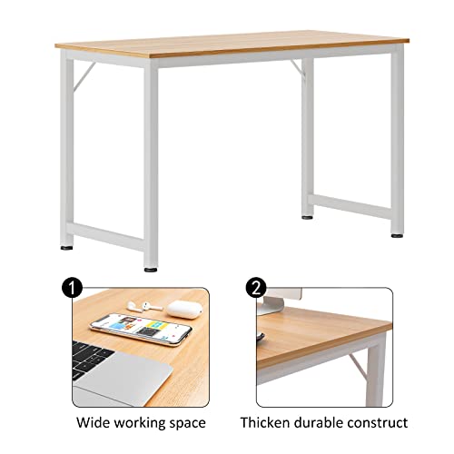 Sogesfurniture Computer Desk 47.2 Inches Sturdy Office Desk Meeting Desk Training Desk Writing Desk Workstation Desk Gaming Desk, Oak #TOP5