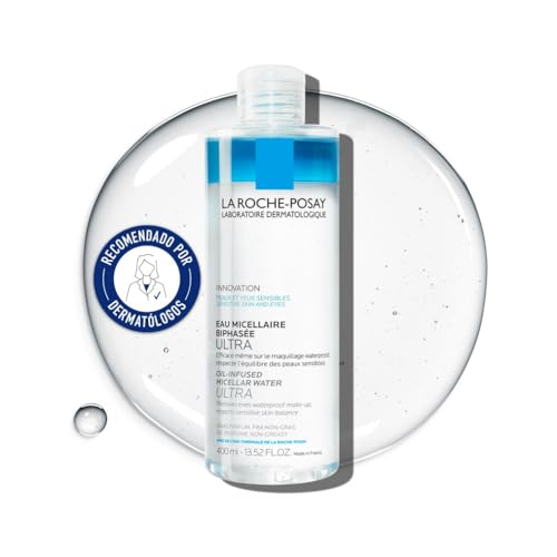 La Roche Posay Agua Micelar en Aceite, Limpiador Fisiológico Facial Multifunción, Desmaquilla, Calma y Limpia la Piel, Apto para Pieles Sensibles, 400 ml