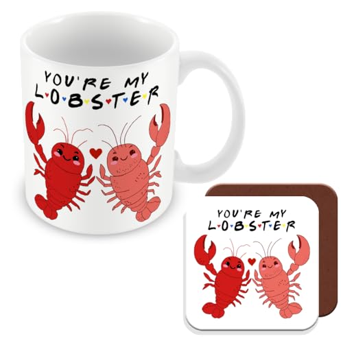 Image of MUGGZ - You're My Lobster - Mug & Coaster - Gift for Friends Birthday Anniversary Valentines - Together Forever
