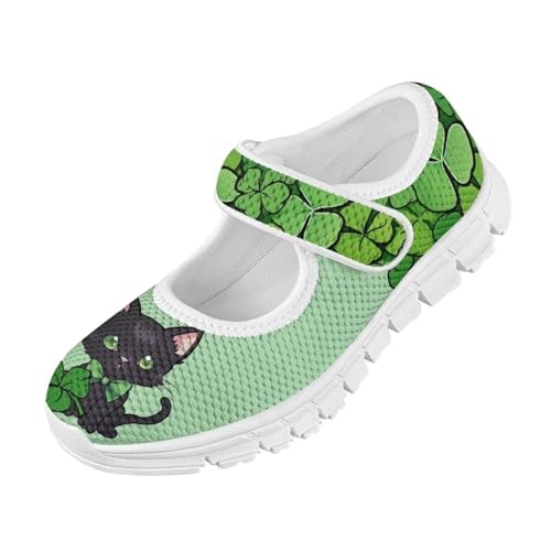 Girls St. Patrick's Day Shoes Mesh Slip On Casual Sneaker Comfort Non Slip Travel Walking Shoe Easter Party Shoes White Sole US 11-153