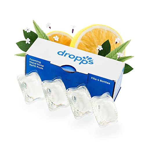 Dropps Foaming Hand Soap Refills, 4 Pack: Lemon Verbena (Refill Pods) | With Aloe And Moisturizers | Makes 4 Bottles Of Soap | Powered By Natural Plant-Based Ingredients #TOP17