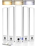 EZVALO 5-Pack Under Cabinet Lighting, 2400mAh Motion Sensor Light Indoor, 10inch Closet Lights with Dimmable & 3 Color Temps, Motion Activated Lights Wireless with Remote for Kitchen, Pantry, Stairs