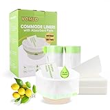 YOMTO Commode Liners with Absorbent Pads, 100 Count Lemon Scented Bags and 100 Commode Pads, Leak-Proof & Extra Thick, Disposable, Universal Fit for Bedside Commode, Portable Toilet Chair
