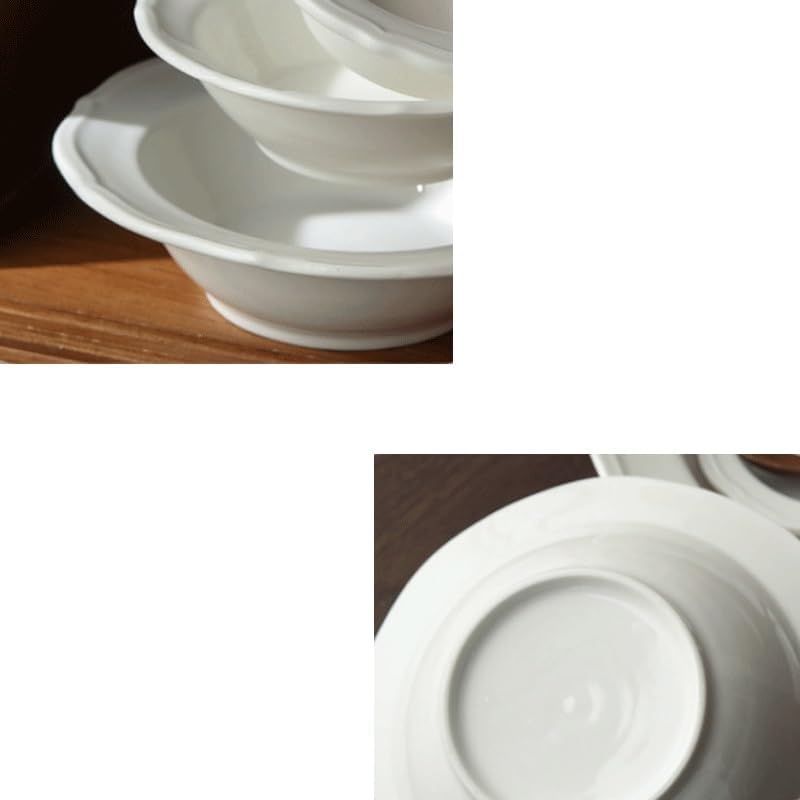 White Lace Ceramic Vegetable Salad Small Bowl Soup Fruit Yogurt Cereal Dessert Cake