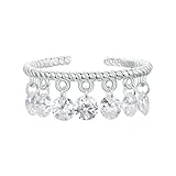 Cadeau idéal : Cette bague en argent 925 avec des zircones et des franges est un cadeau parfait pour exprimer votre amour et votre affection envers une femme spéciale dans votre vie. Elle convient aux anniversaires, aux mariages, aux fêtes ou simplement pour faire plaisir à quelqu'un de cher.