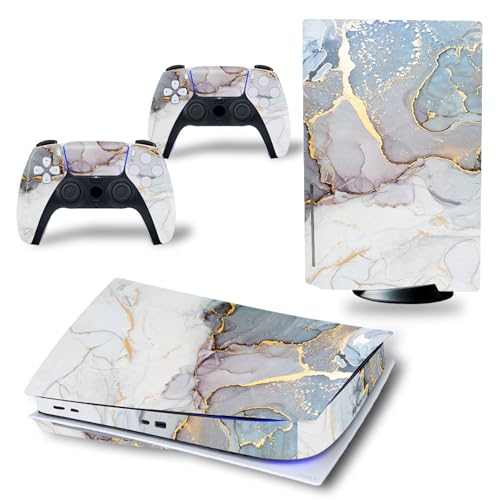 Ensemble complet en vinyle pour console de disque PS5 anti-poussière marbre