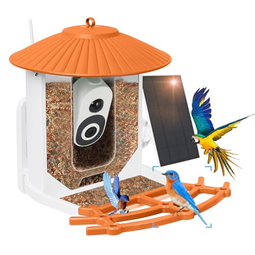 Smart-Bird-Feeder-with-Camera-Squirrel-Proof-Bird-Feeders-Solar-Bird-Camera-AI-Bird-Identification-Instant-Bird-Arrival-Notification-Bird-House-Camera-Orange